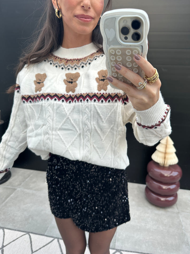 Bären Pullover Creme