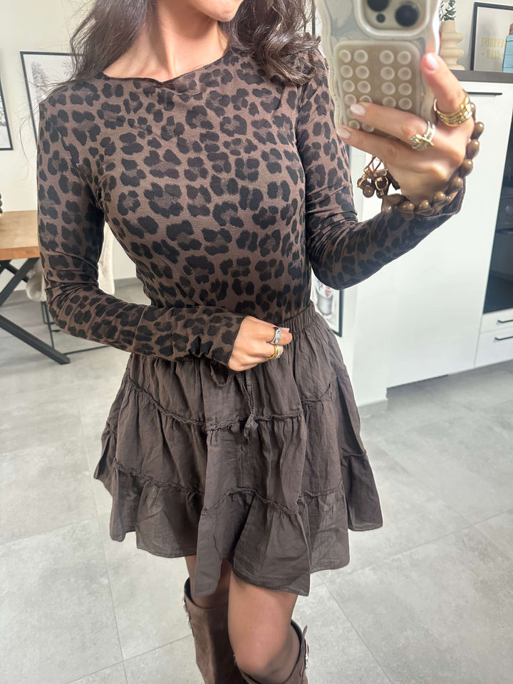 Leopard Longsleeve - Dunkel