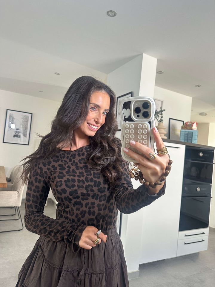 Leopard Longsleeve - Dunkel