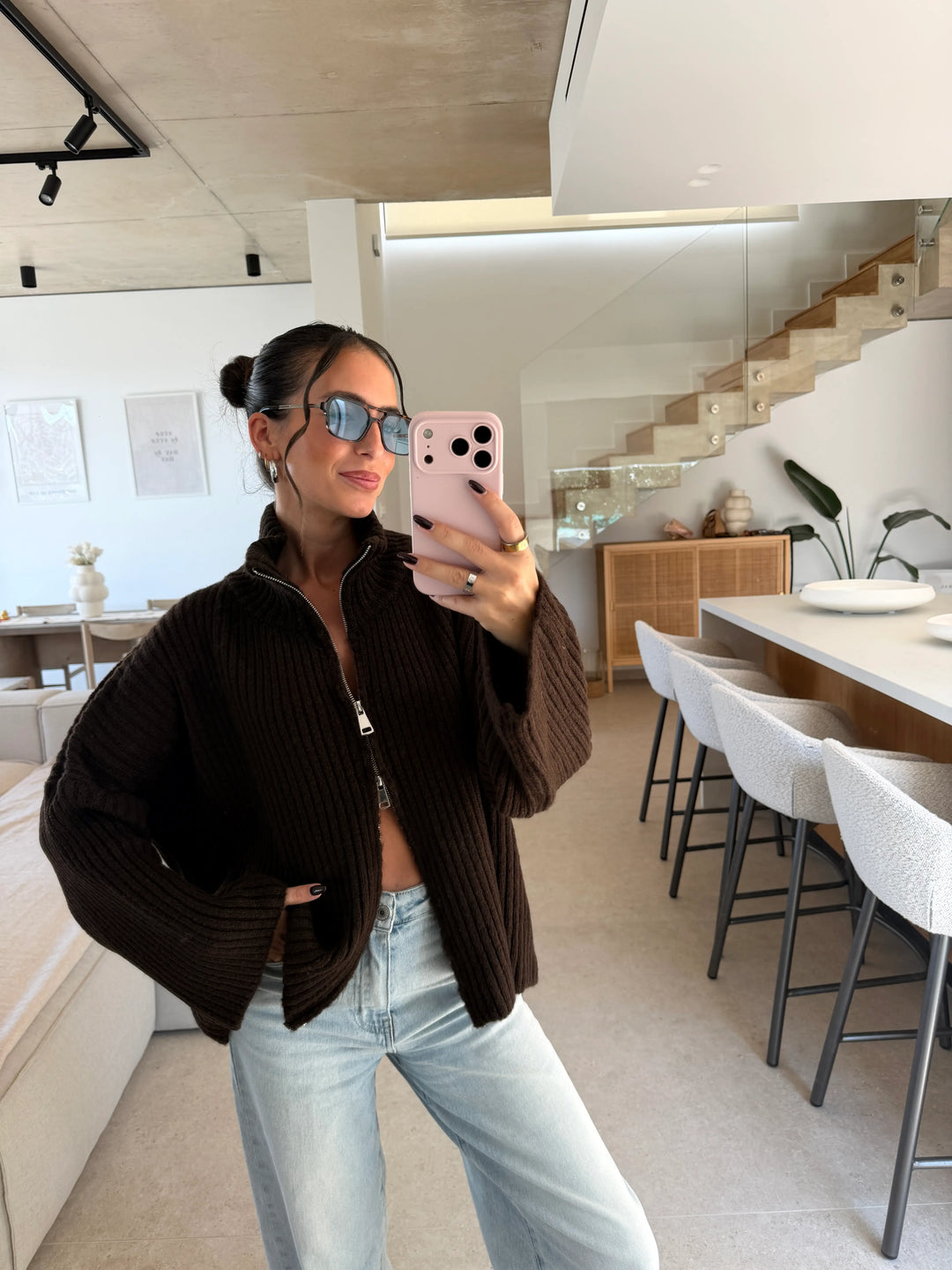 Oversized Cardigan – Brown