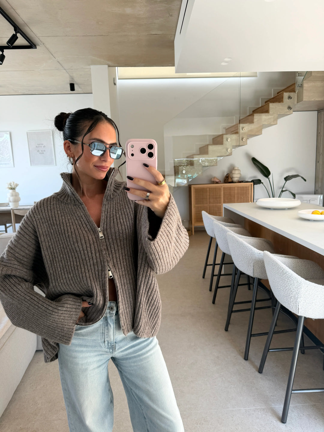 Oversized Cardigan – Taupe