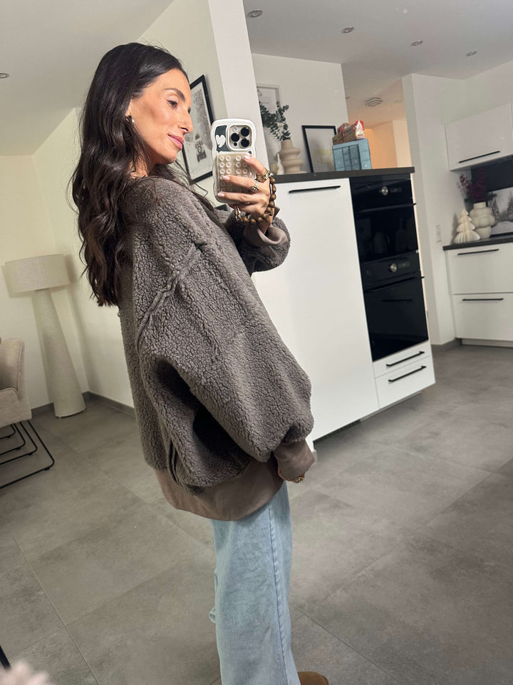 Teddy Pullover Taupe