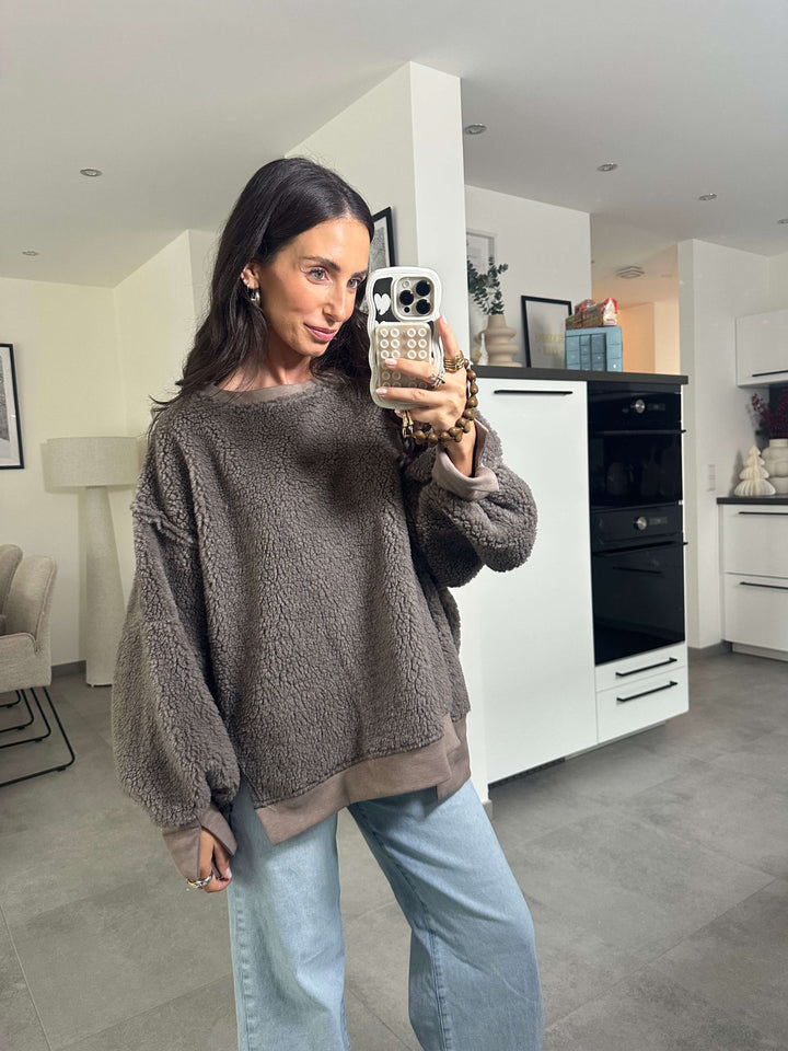 Teddy Pullover Taupe
