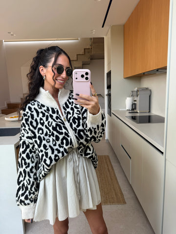 Crèmekleurig vest met luipaardprint uit de actuele collectie | Lisa’s Boutique