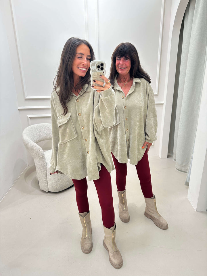 Cordhemd in Beige