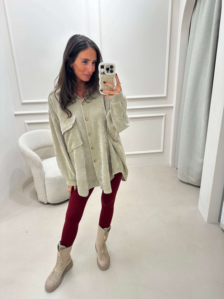 Cordhemd in Beige
