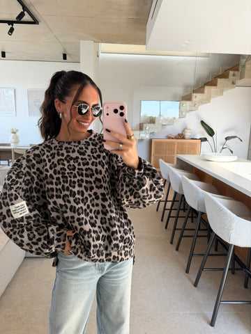 Leopard Sweatshirt – Grey