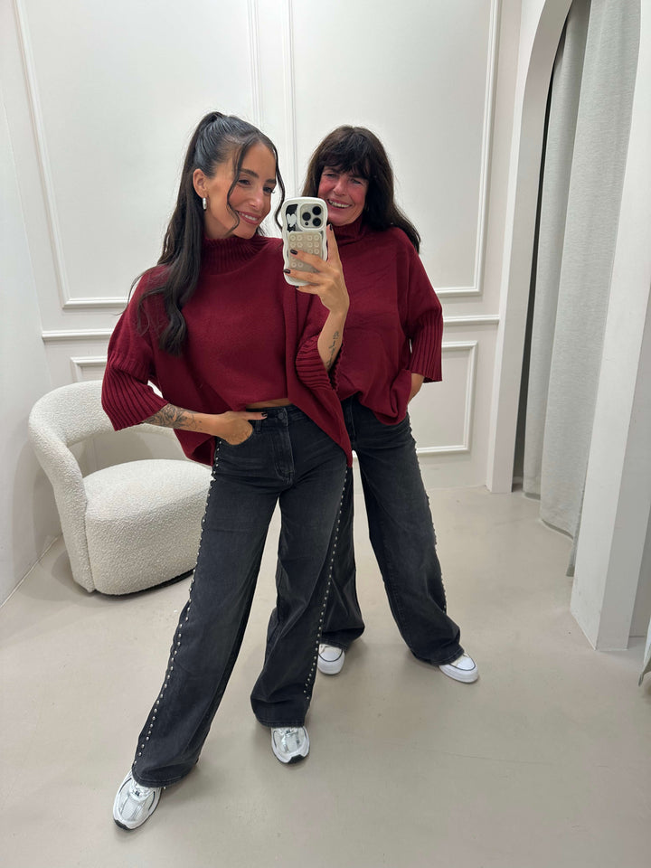Wide Leg Jeans Grau