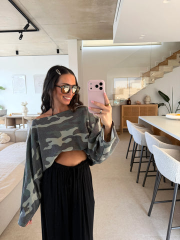 Camiseta murciélago de manga larga – Camuflaje