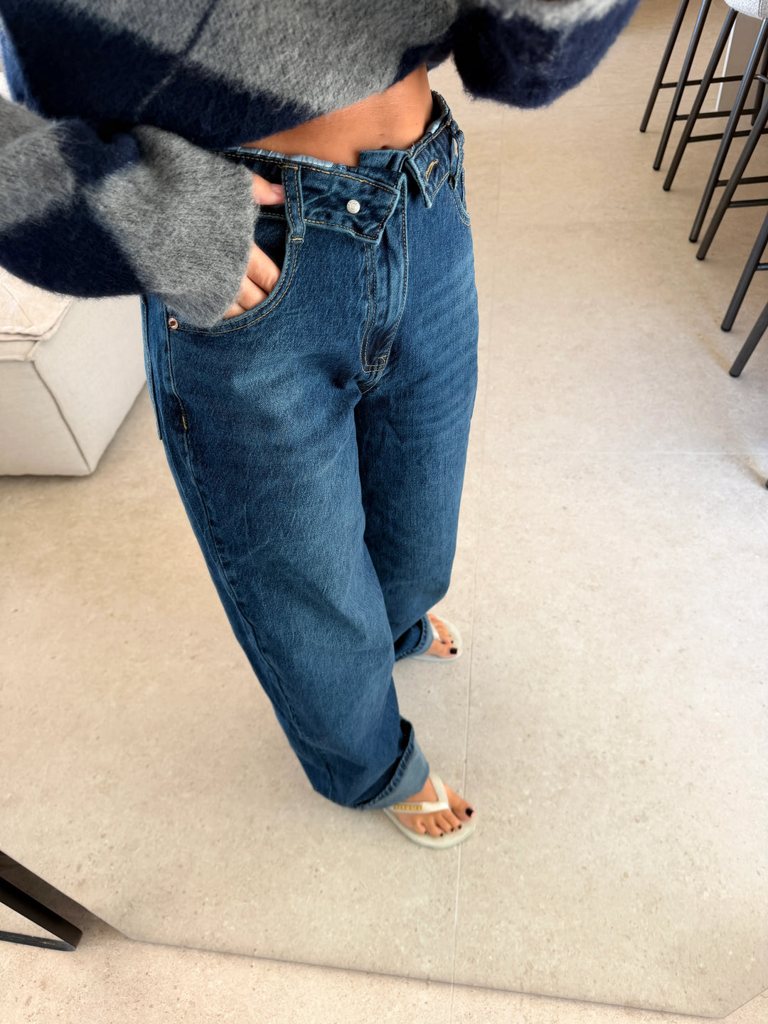 Balloon Straight Jeans – Blue