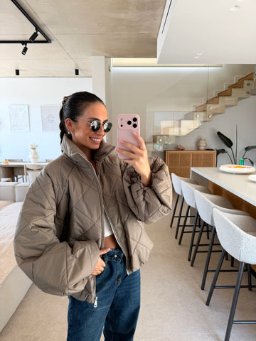 Puffer jacket – Taupe