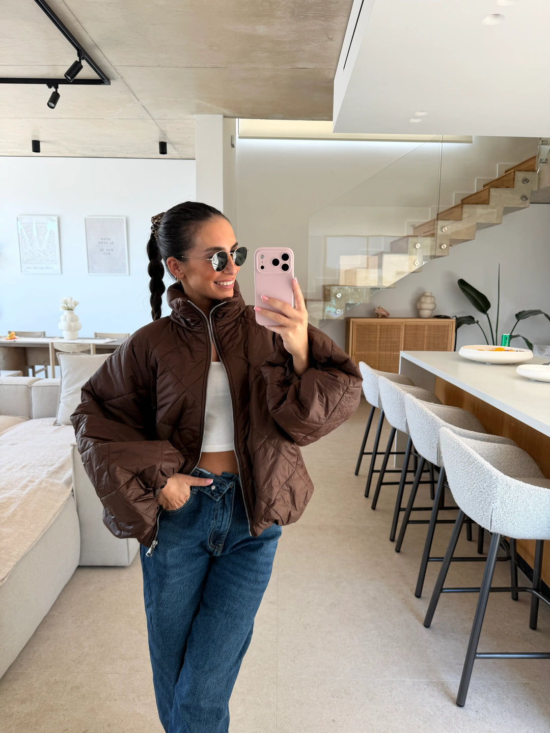 Puffer jacket – Brown