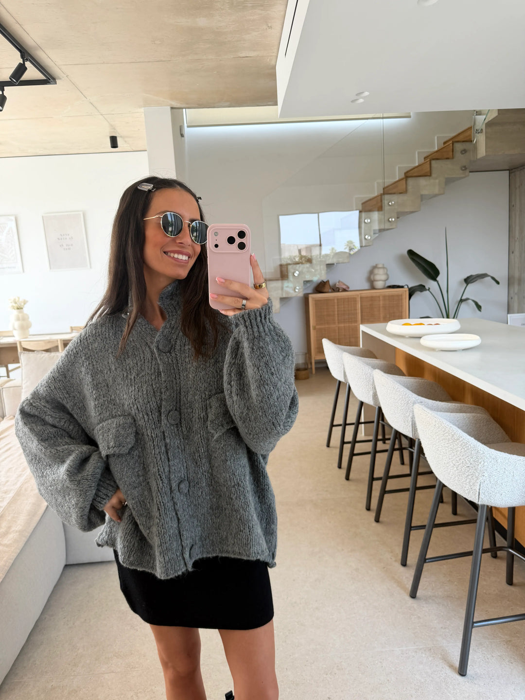 Cozy Cardigan – Grey, view 4 | Lisa’s Boutique