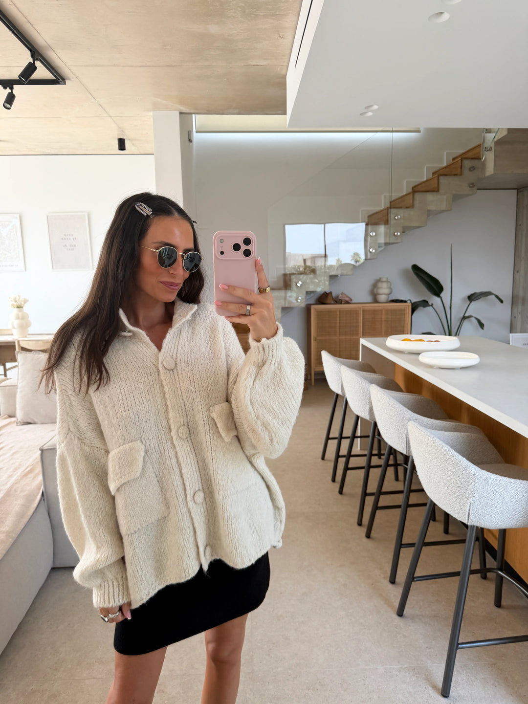 Cozy Cardigan – Cream, view 4 | Lisa’s Boutique