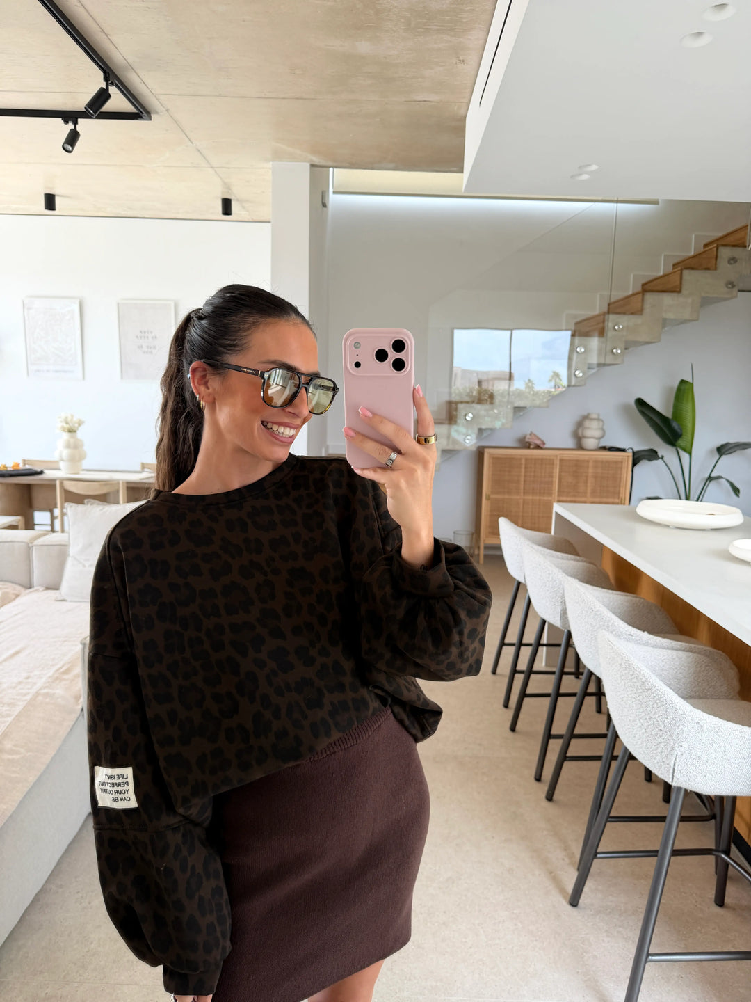 Leopard Sweatshirt – Brown