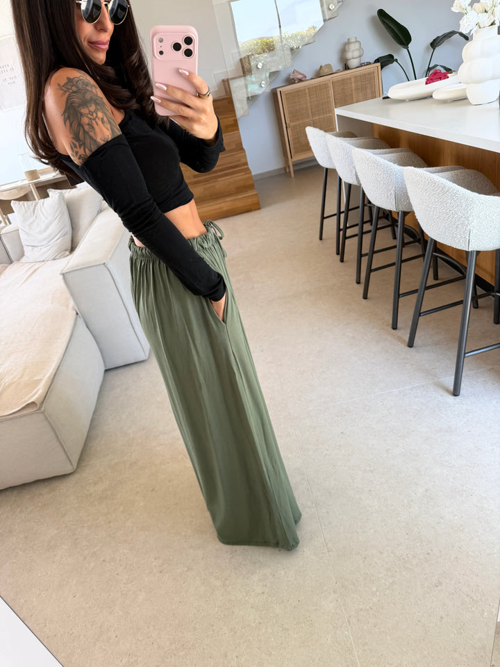 Jersey Stoffhose – Khaki