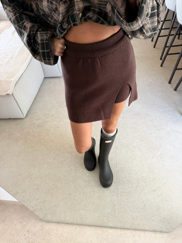 Knitted Skort – Brown