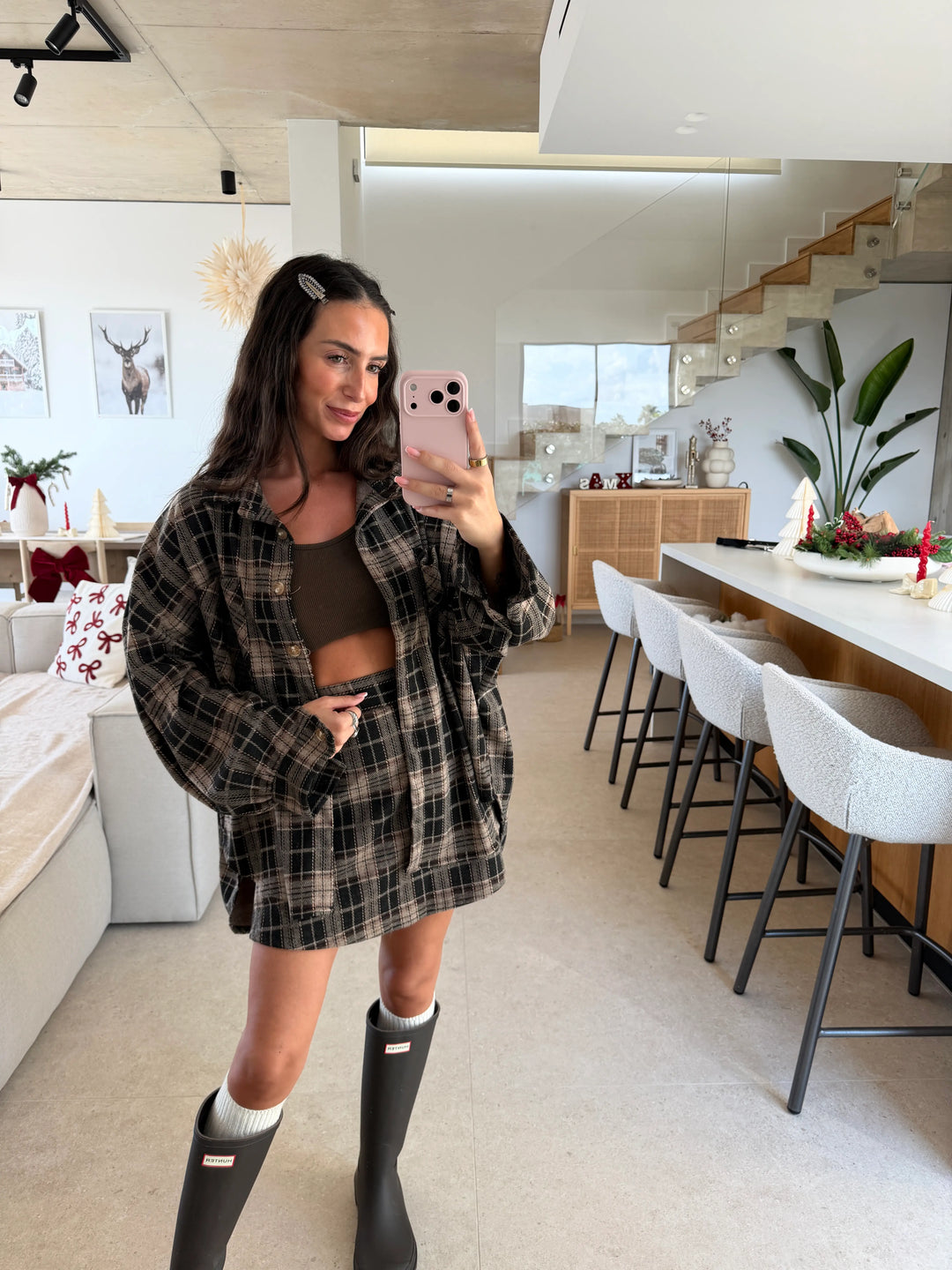 Checkered Shirt – Beige