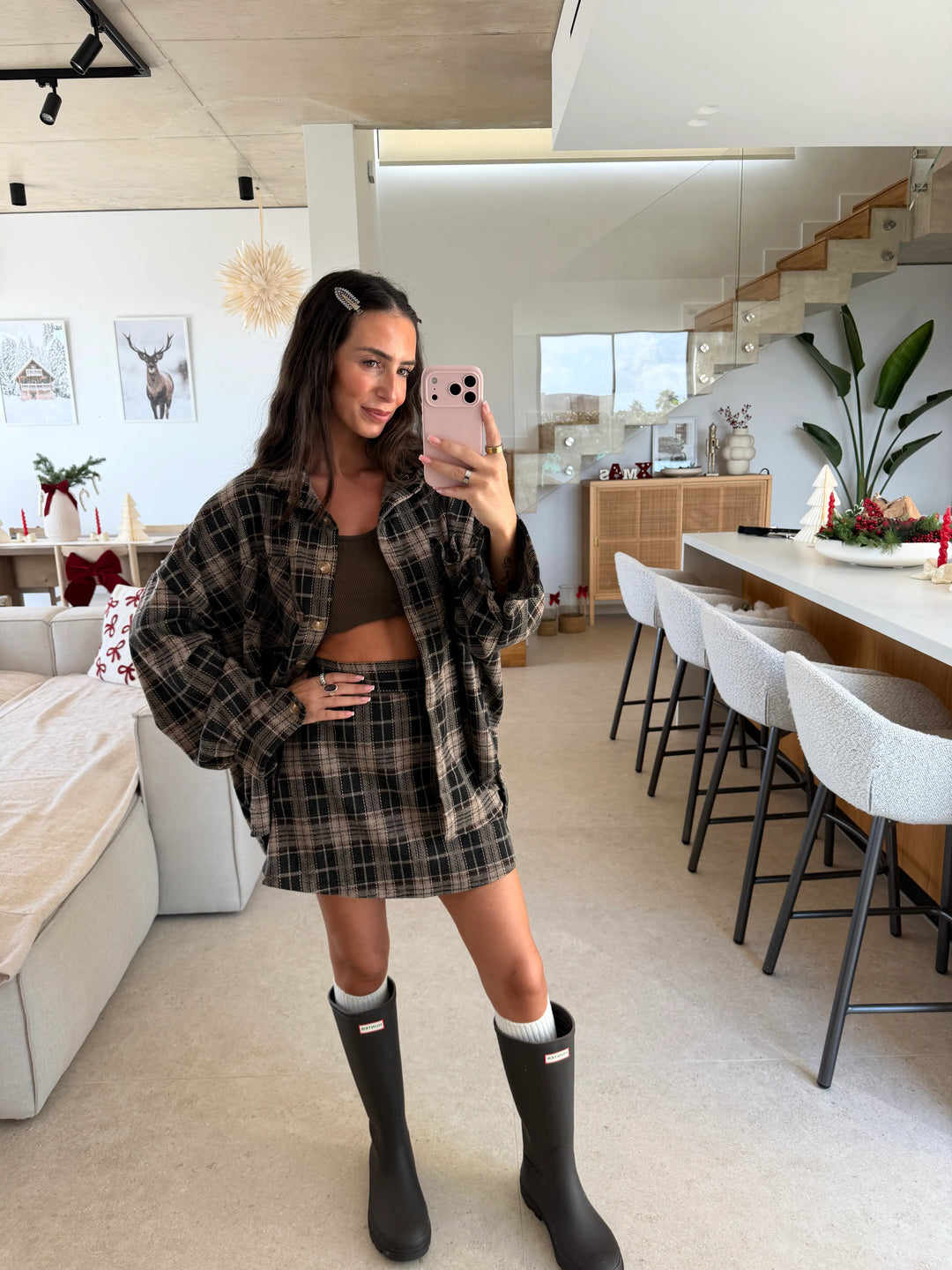 Checkered Shirt – Beige