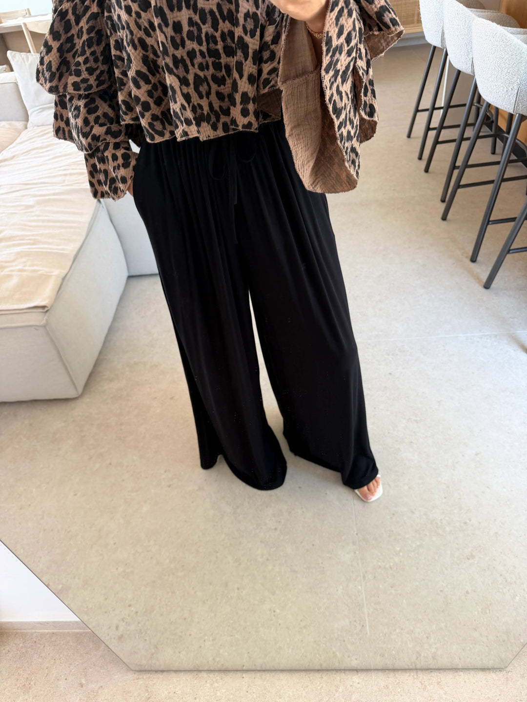 Jersey Broek – Zwart - Regular (lengte)
