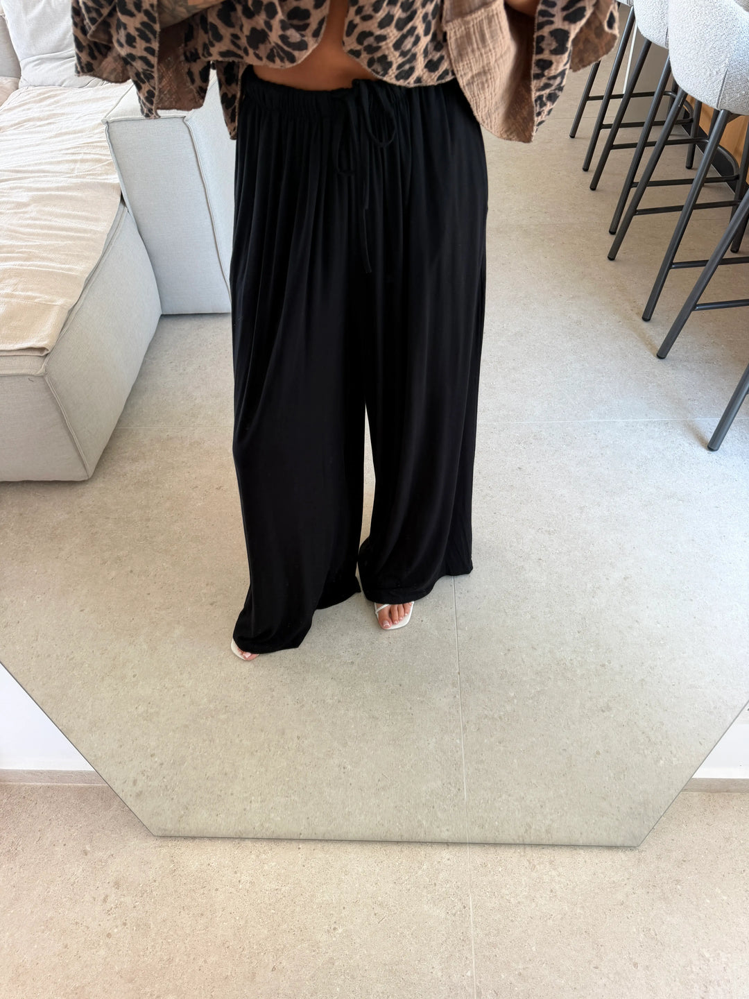 Jersey Broek – Zwart - Regular (lengte)