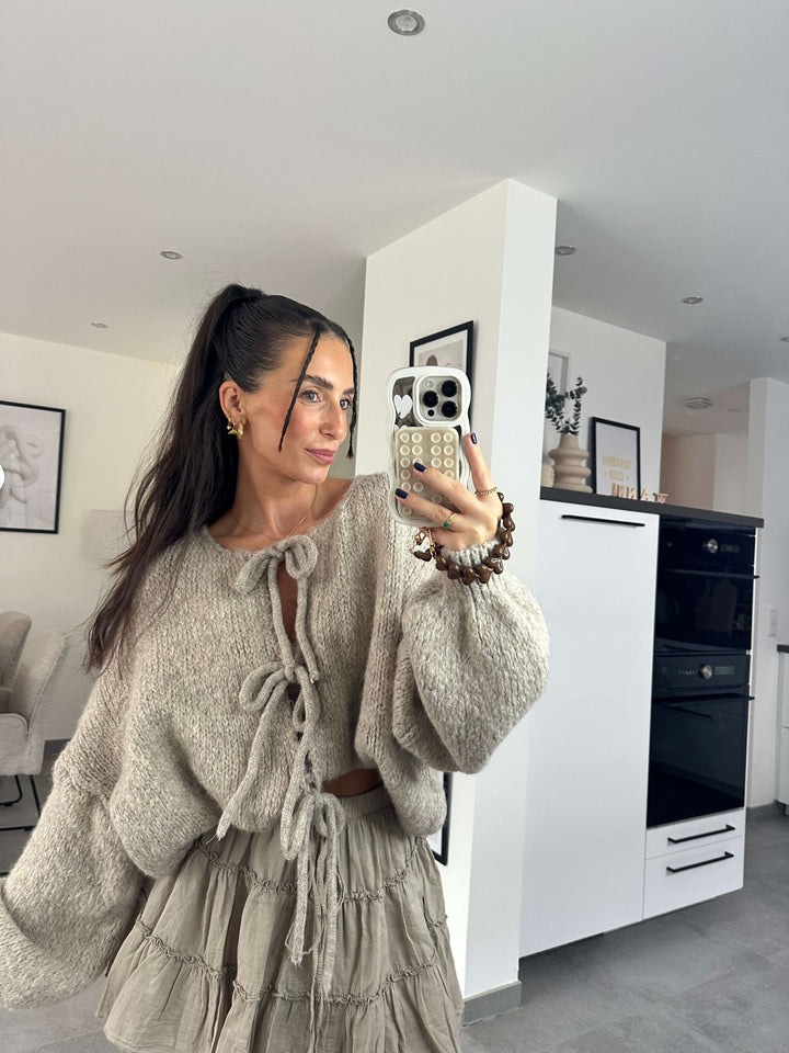 Hosenrock im Volant-Look – Taupe