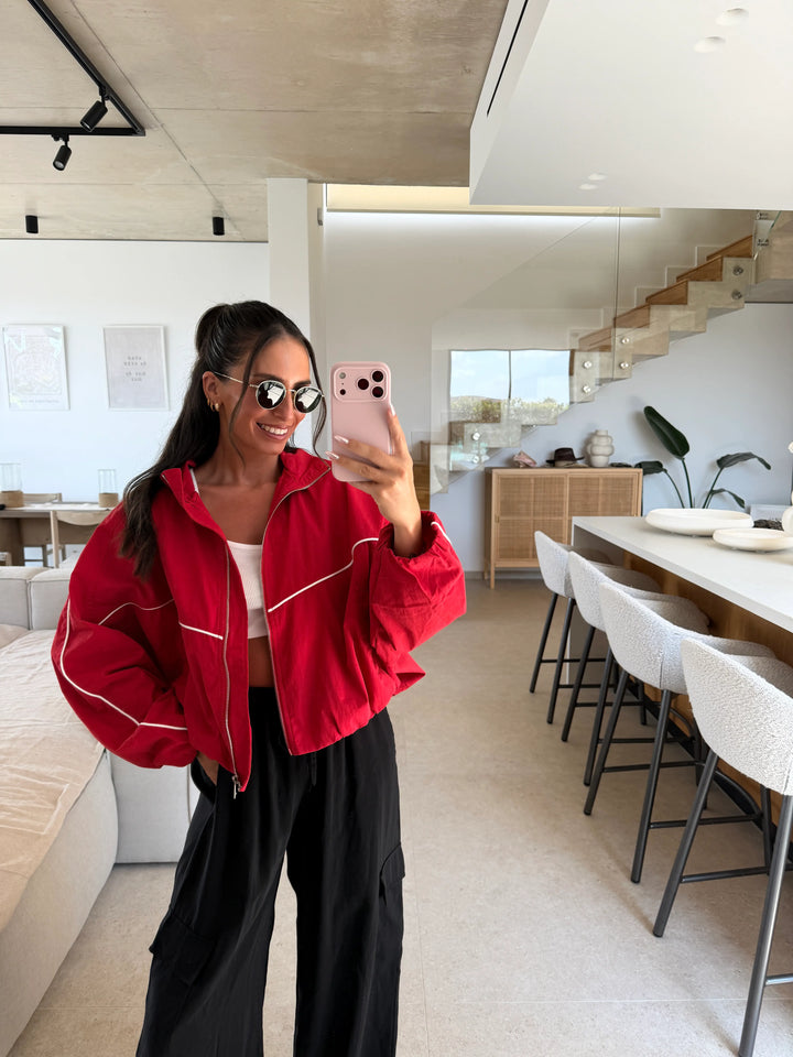 Oversized Blouson Jacke – Rot