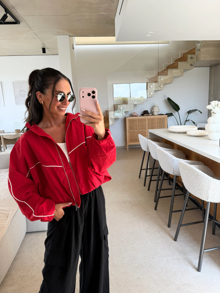 Oversized Blouson Jacke – Rot