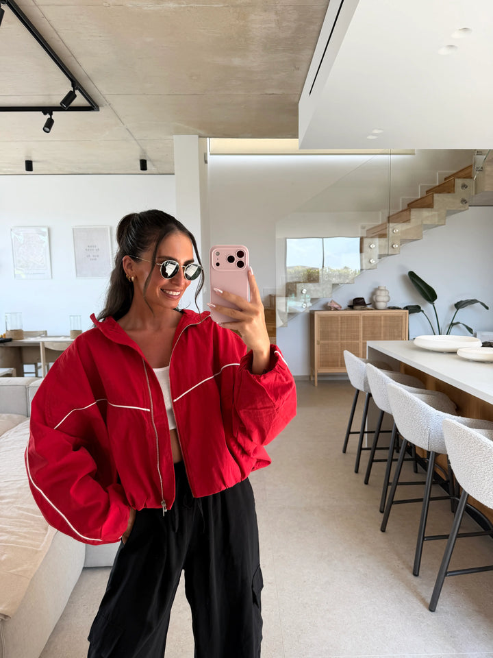 Oversized Blouson Jacke – Rot