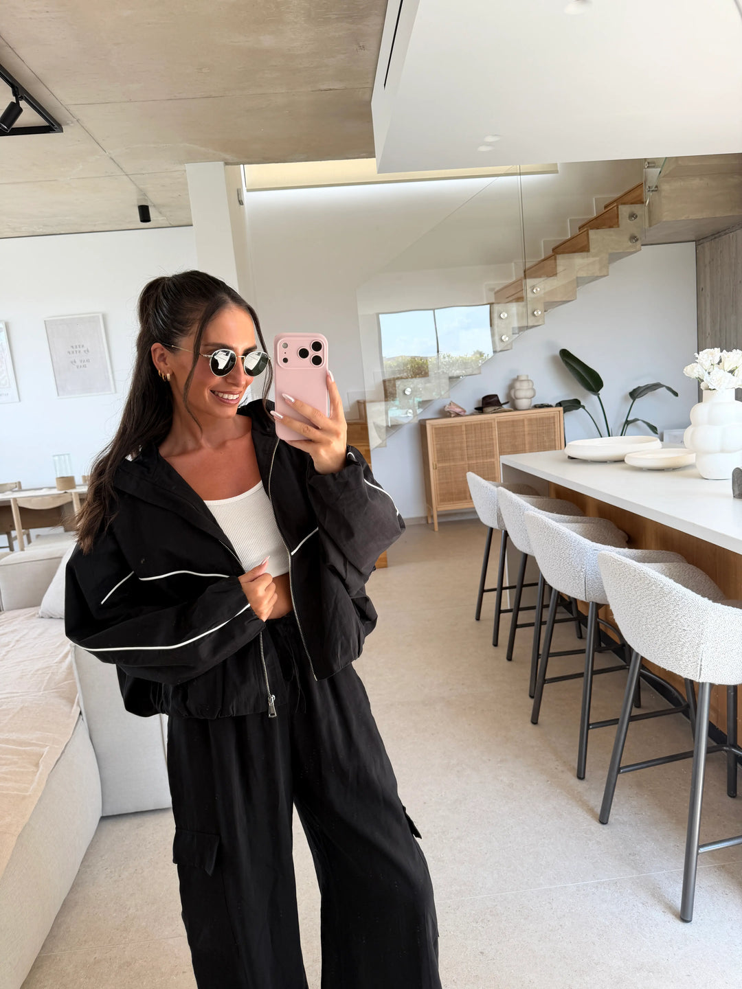Oversized Blouson Jacke – Schwarz