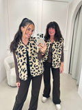 Leopard print vest – beige/black