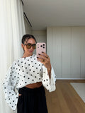 Oversize Dot Longsleeve – White