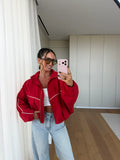 Oversized Blouson Jacket – Red