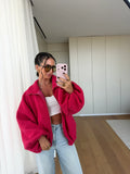Oversize Jacke mit Reißverschluss – Pink