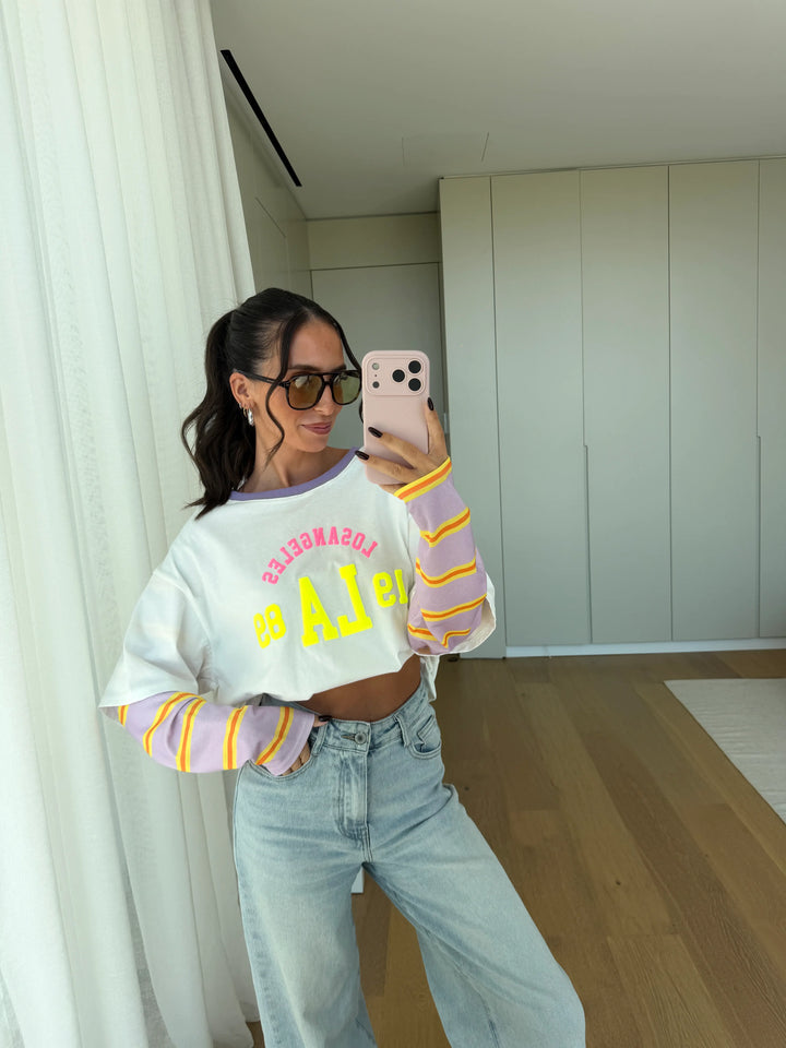 Oversize Shirt College Style – Flieder
