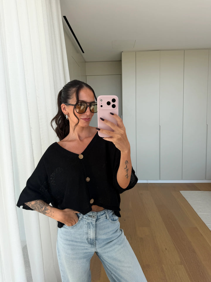 Leichter Cardigan – Schwarz