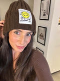 Strickmütze Smiley Braun