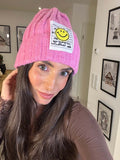 Strickmütze Smiley Pink