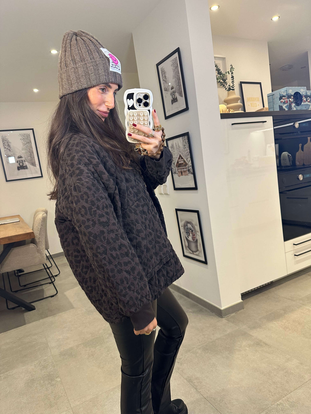 Leo-Jacke Dunkelbraun