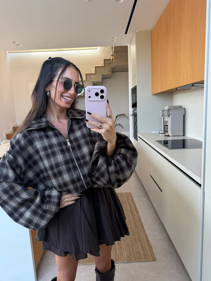 Checked Jacket – Brown