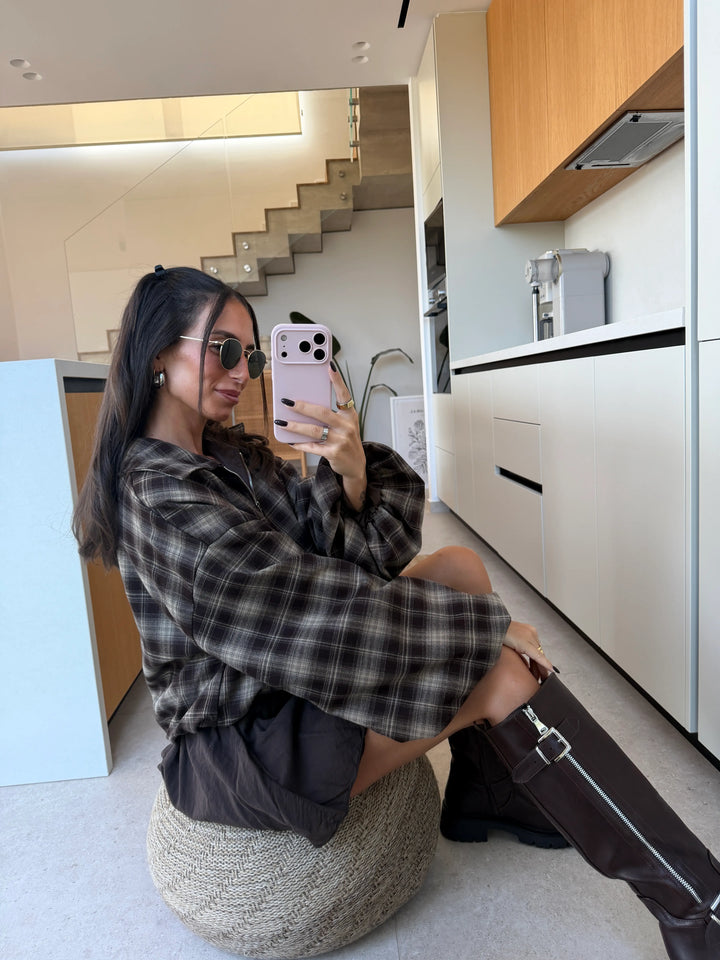 Checked Jacket – Brown