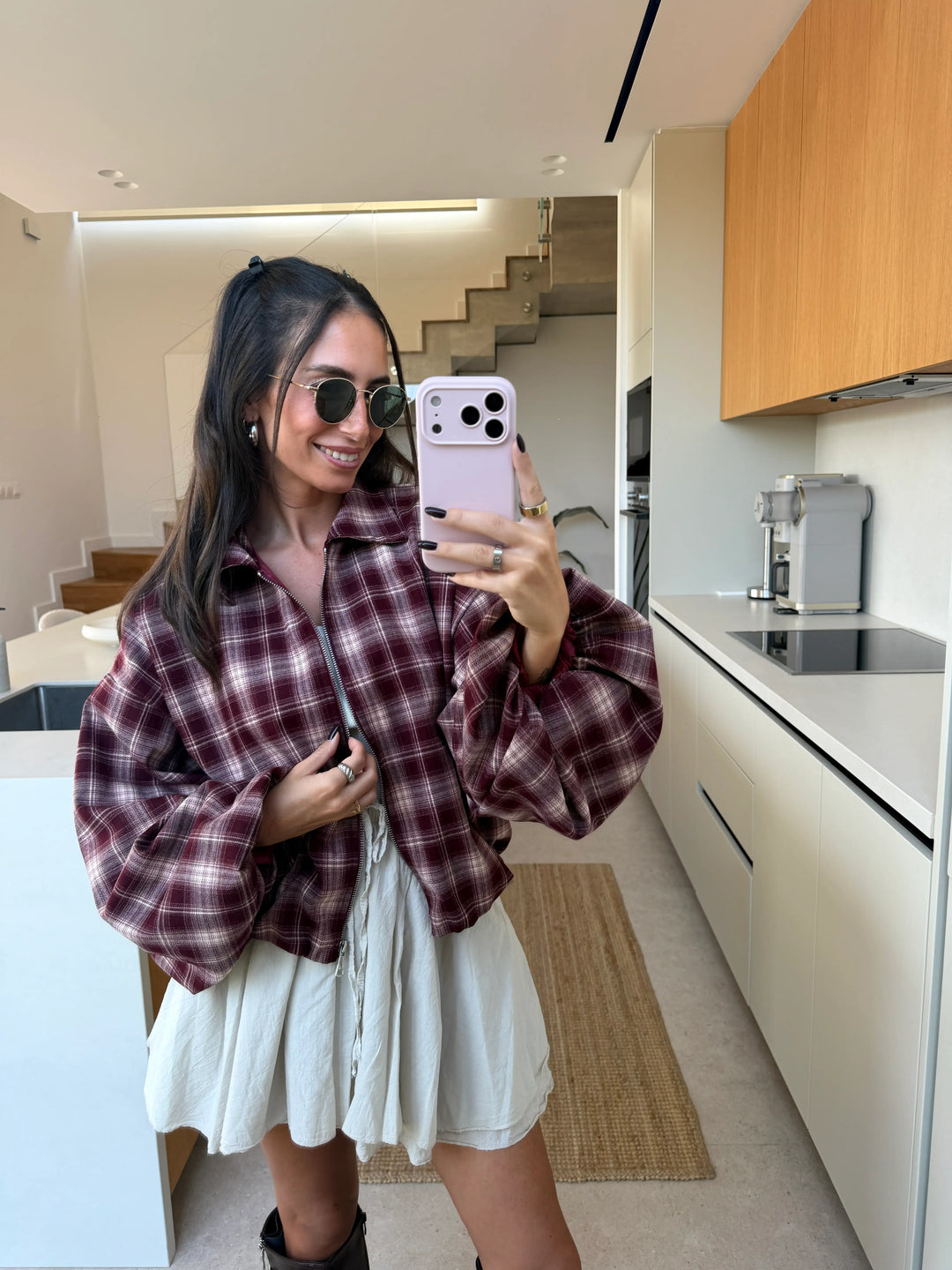 Checked Jacket – Bordeaux