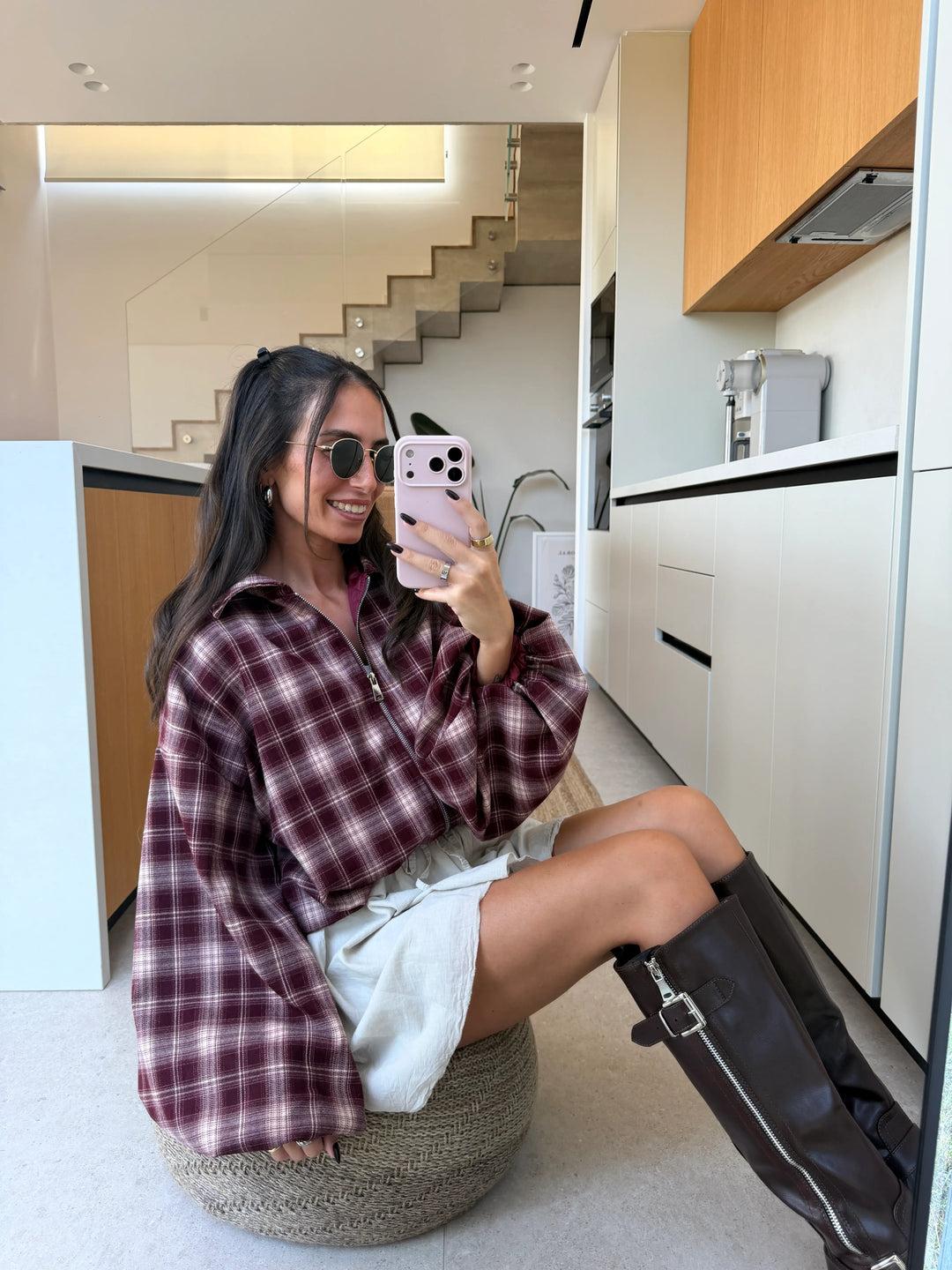 Checked Jacket – Bordeaux