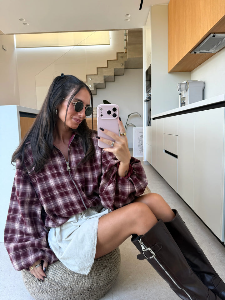Checked Jacket – Bordeaux