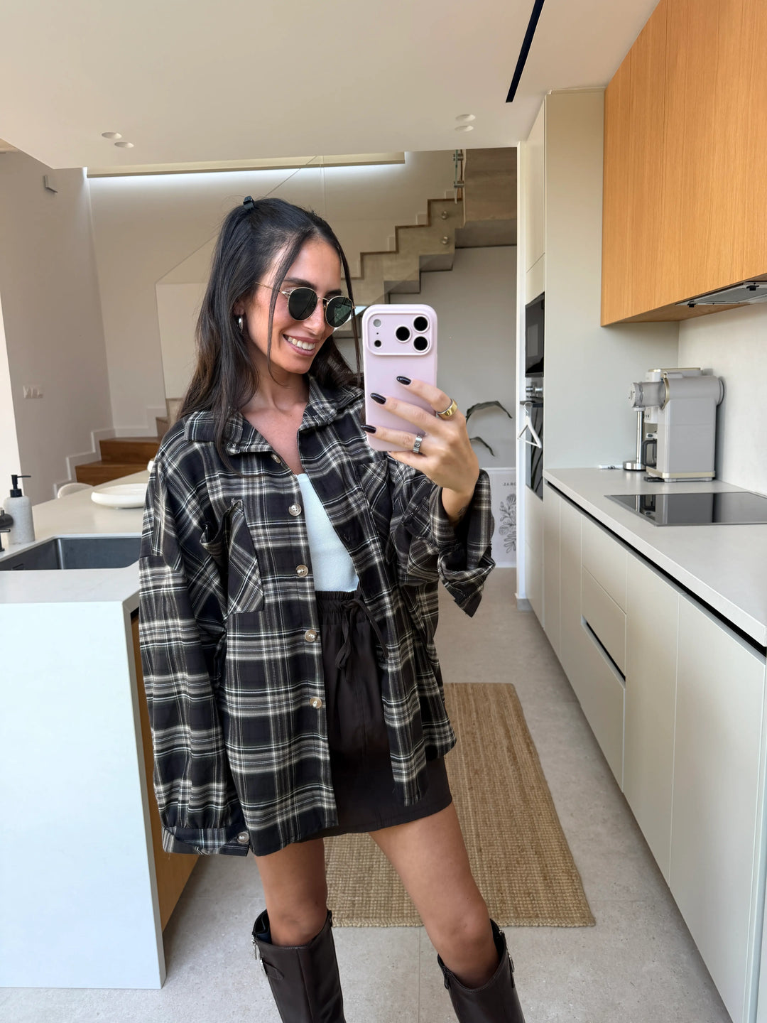 Checked Shirt – Brown