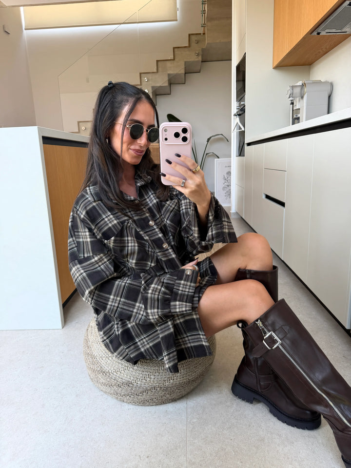 Checked Shirt – Brown