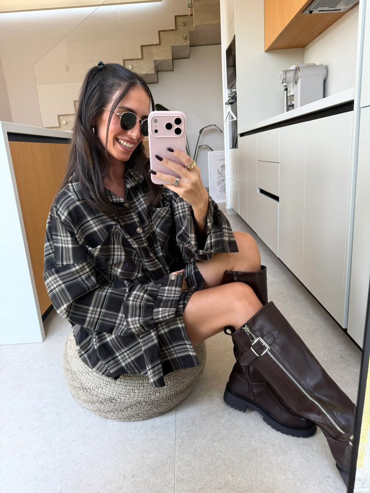 Checked Shirt – Brown