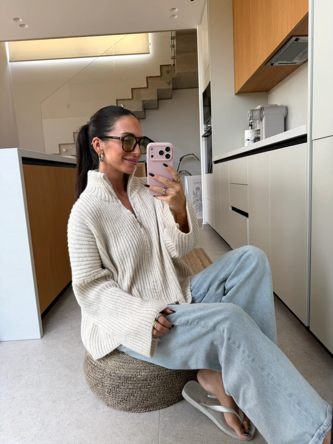 Oversized Vest – Crème