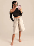 3/4 Cargo Trousers – Beige