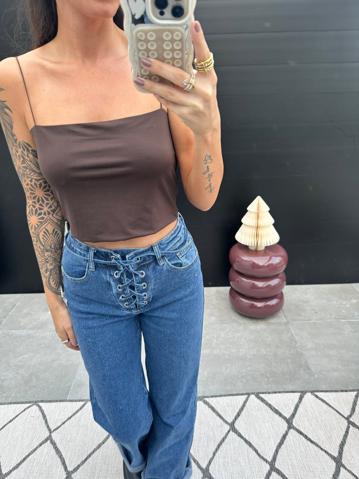 Bandeau-Top Braun Pullover Lisas Boutique 